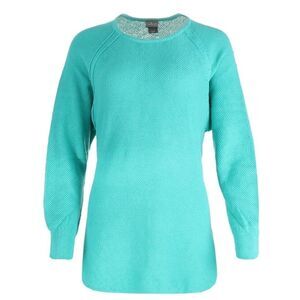 Page &‎ Tuttle Raglan Crew Neck Sweater Womens SEA Blue Teal P16S59 LARGE zip